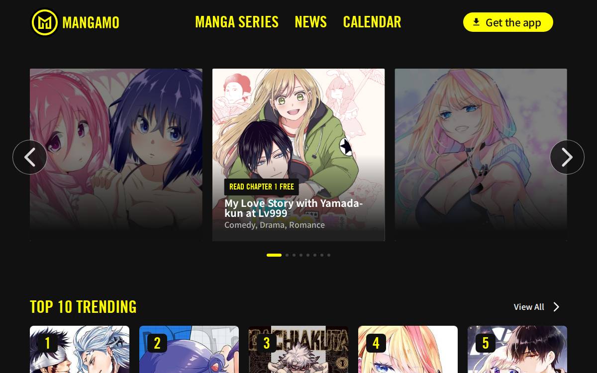 Mangamo website preview