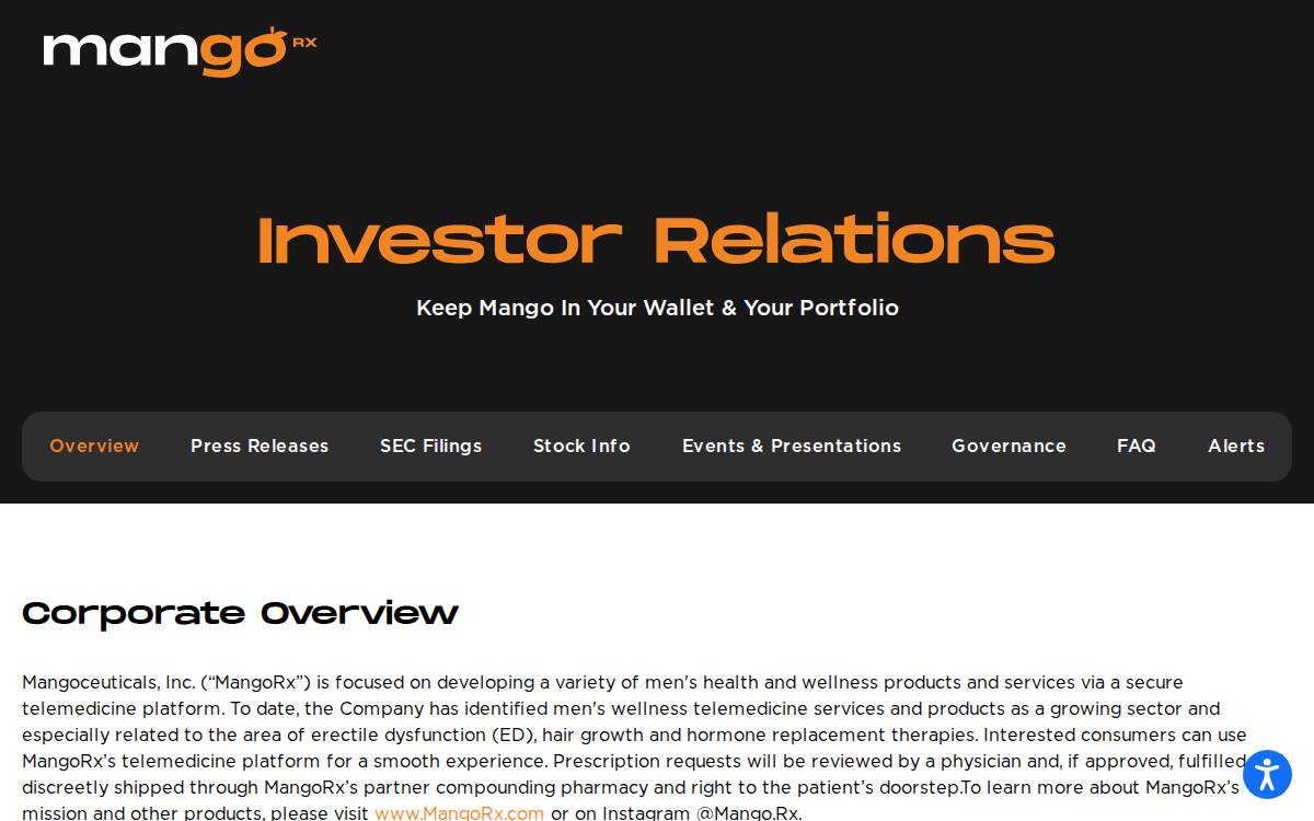 Mangoceuticals website preview