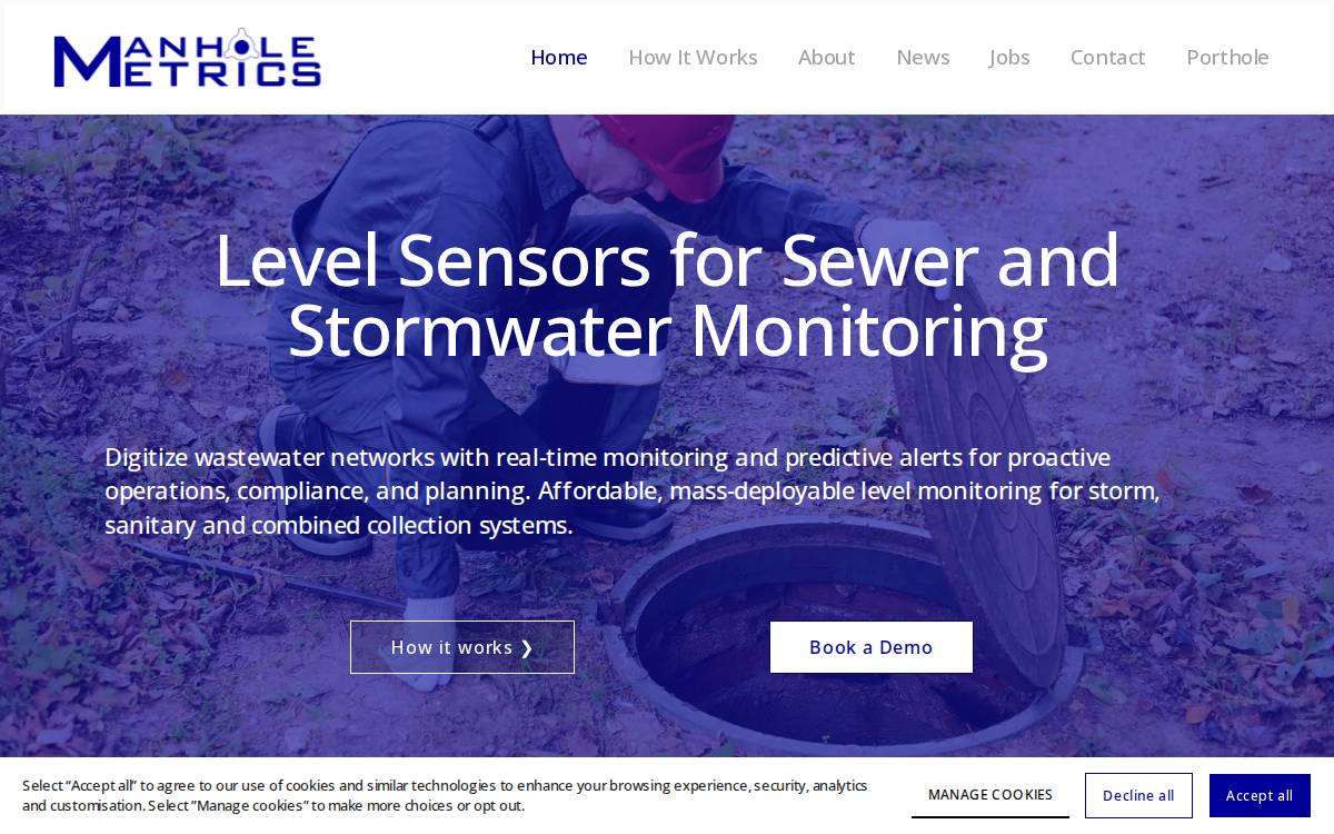 Manhole Metrics website preview