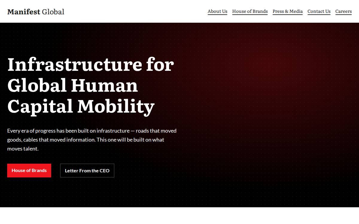 Manifest Global website preview
