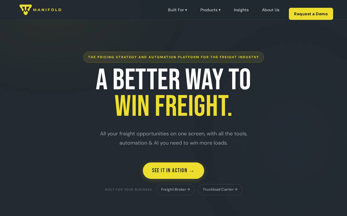 Manifold Freight website preview