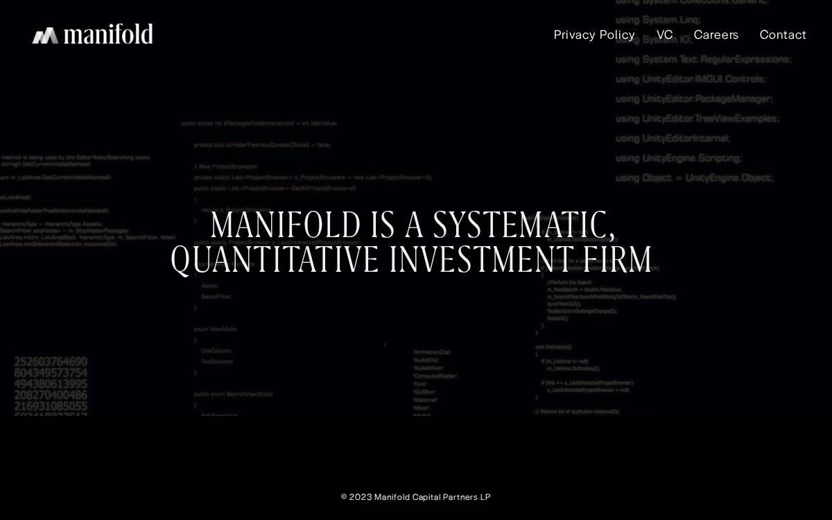Manifoldtrading website preview
