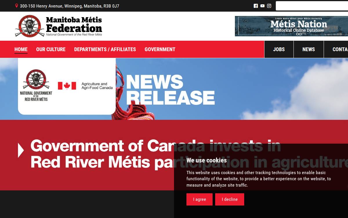 Manitoba Métis Federation website preview