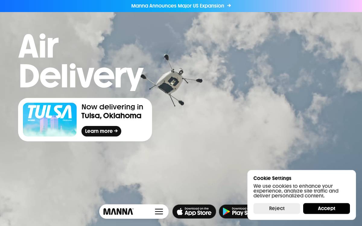 Manna website preview