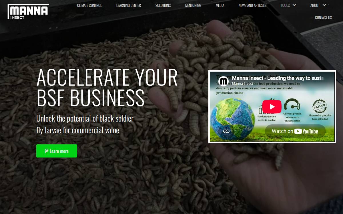 Mannainsect website preview