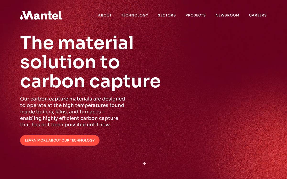 Mantel website preview