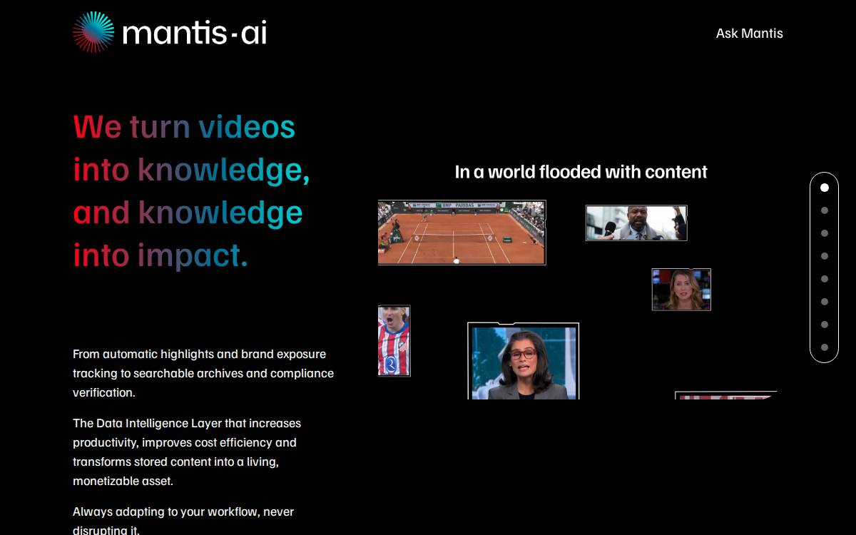 Mantis AI website preview