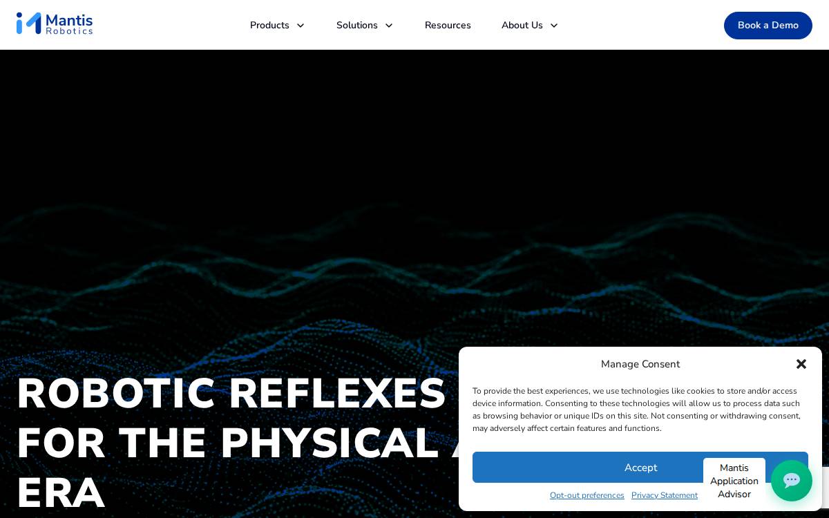 Mantis Robotics website preview