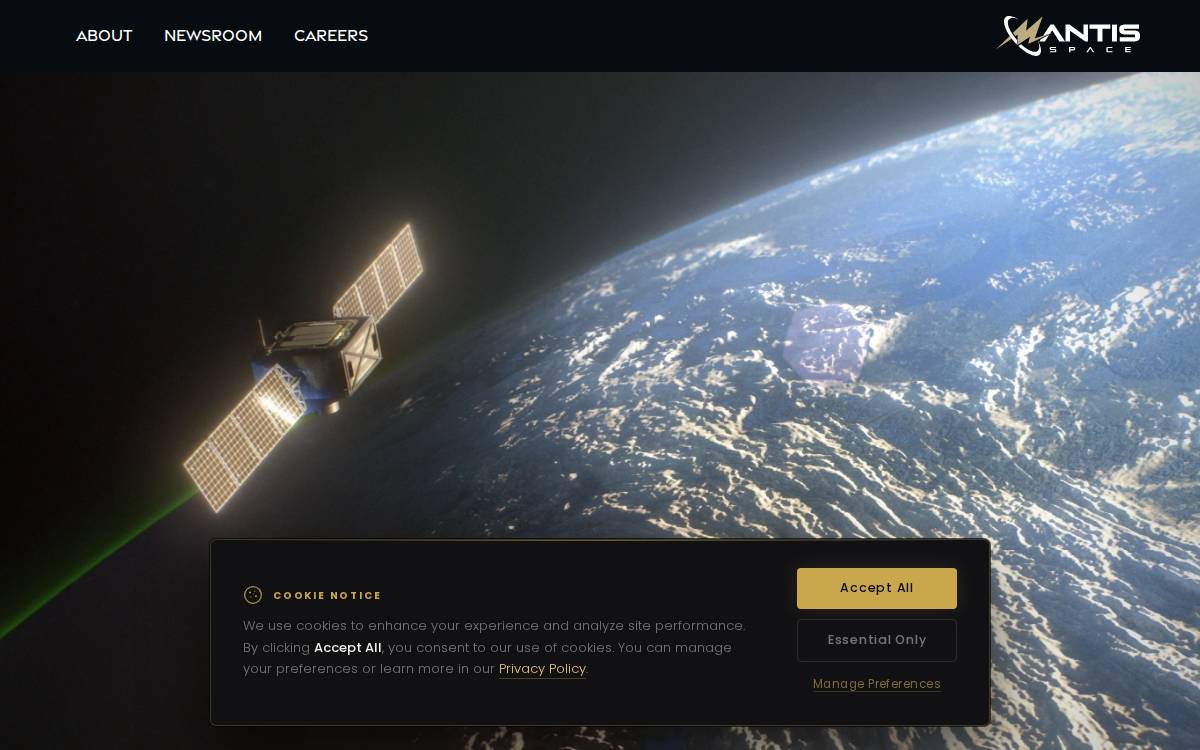 Mantis Space website preview