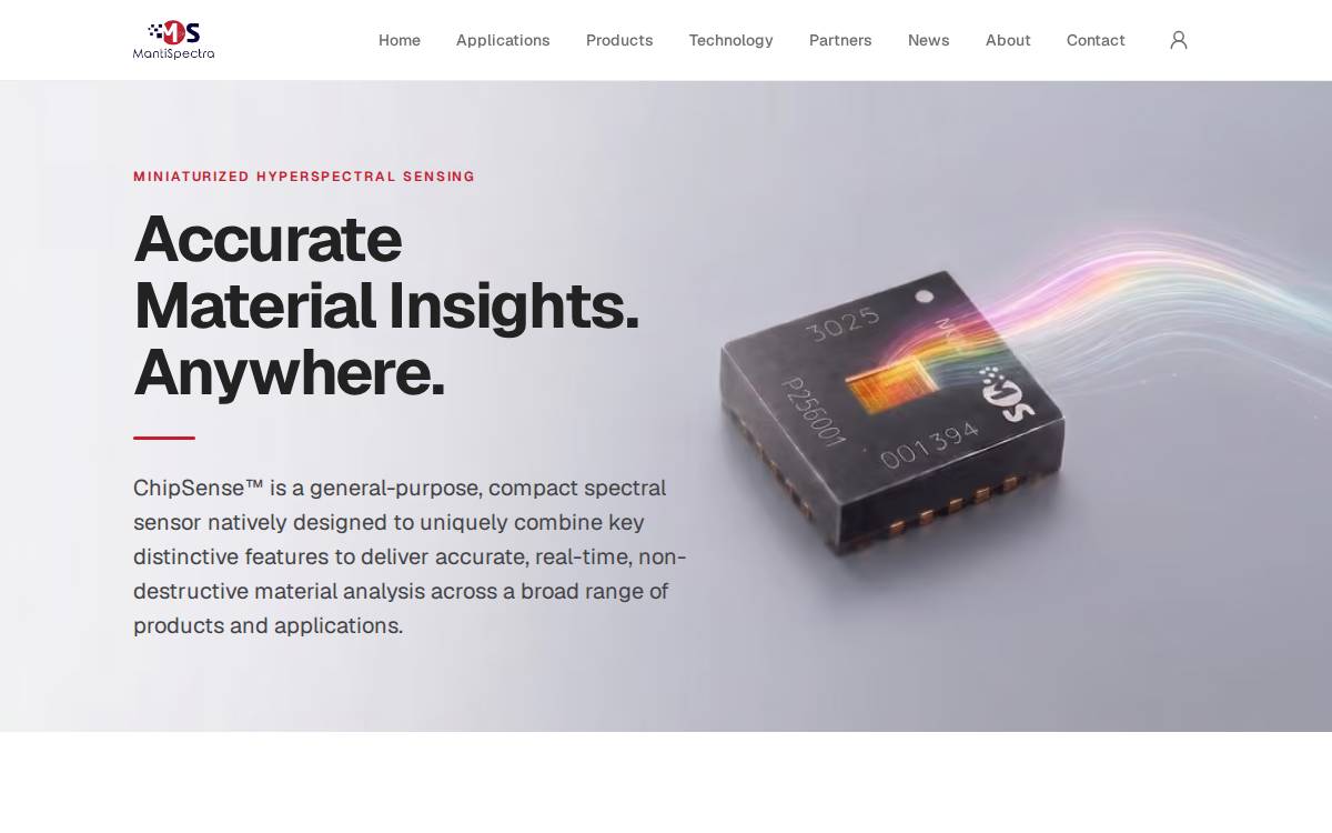 Mantispectra website preview