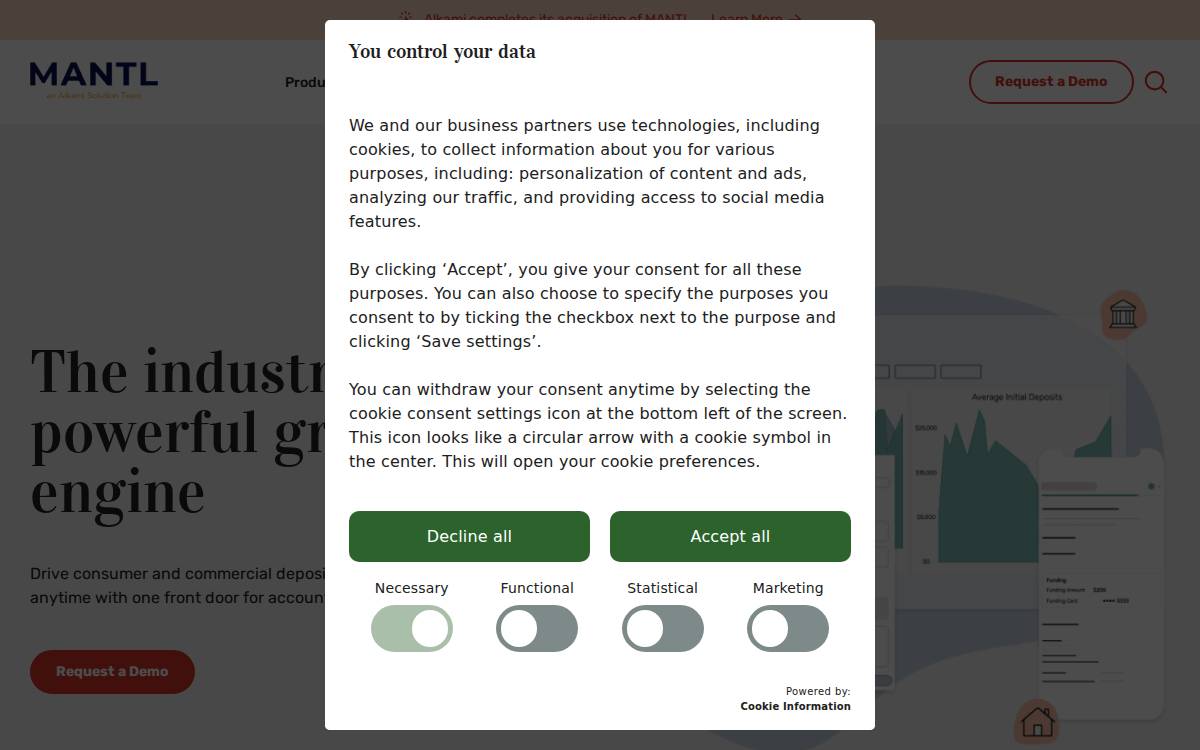MANTL website preview