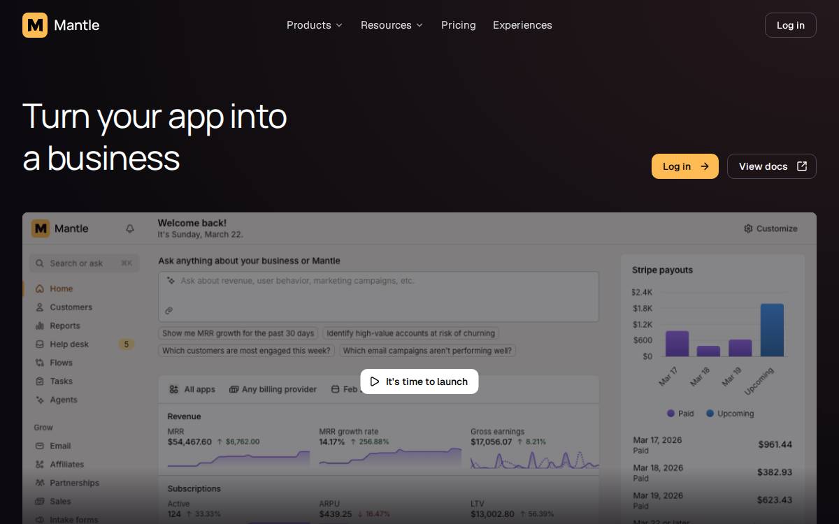 Mantle website preview