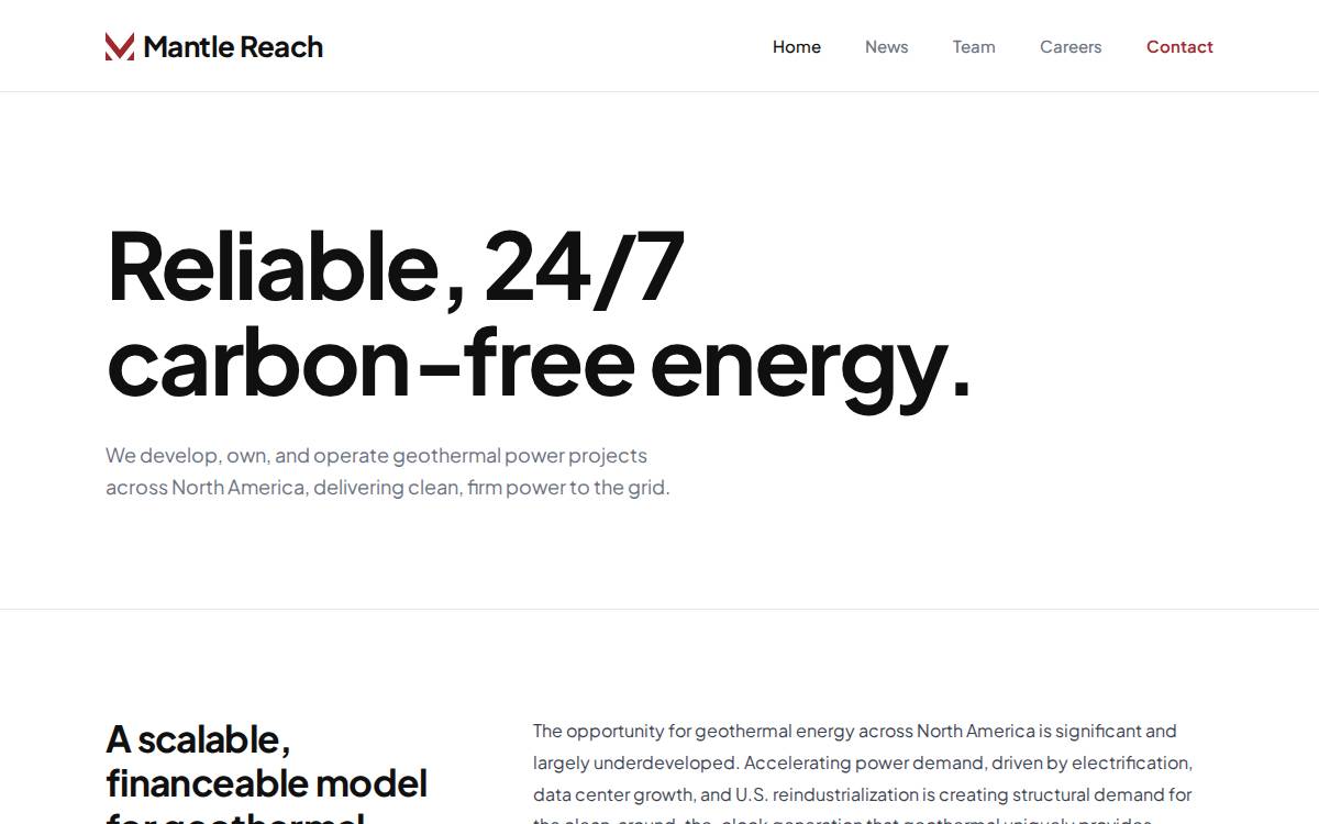 Mantlereach website preview