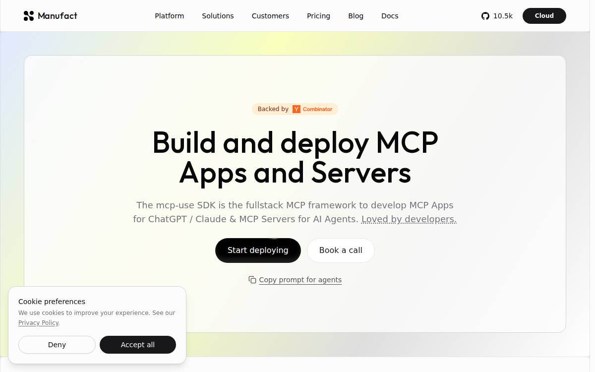 Manufact website preview