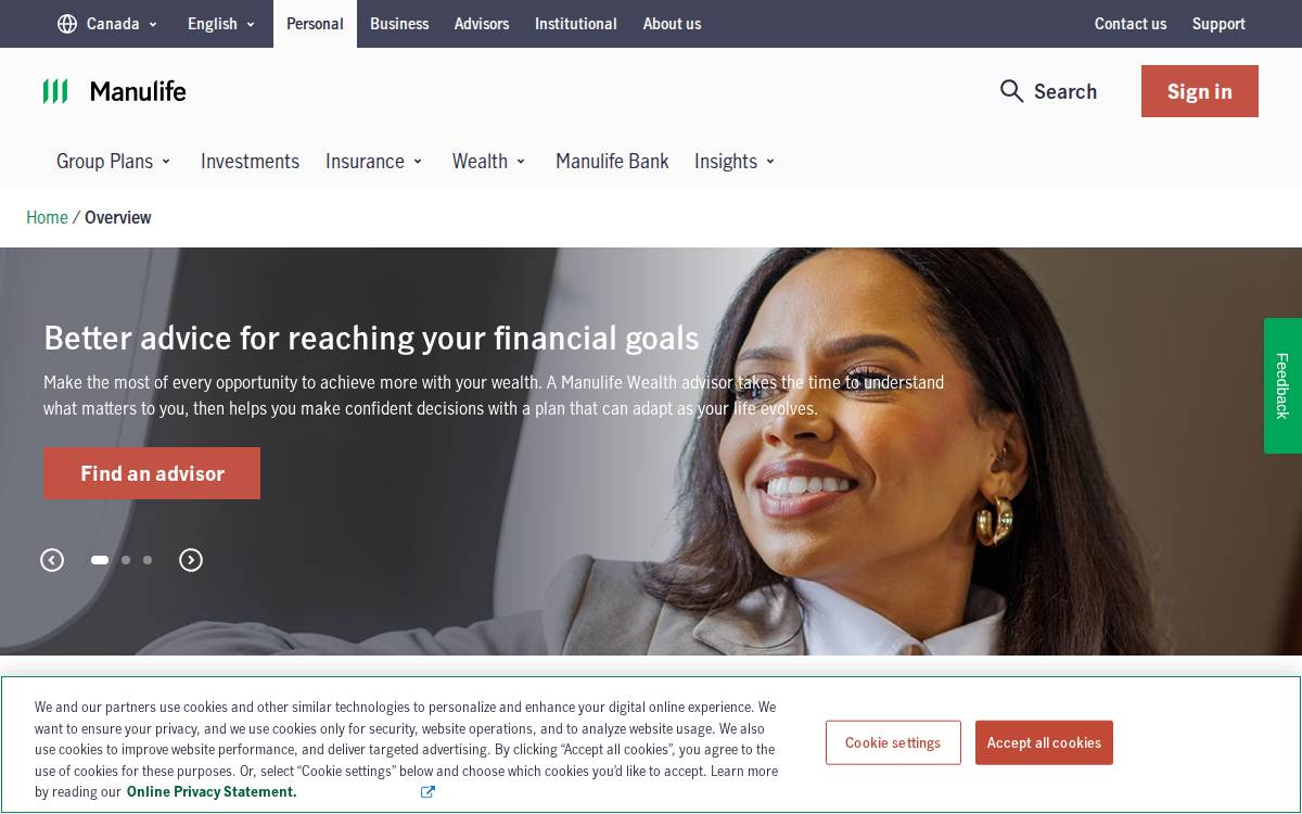 Manulife Wealth website preview