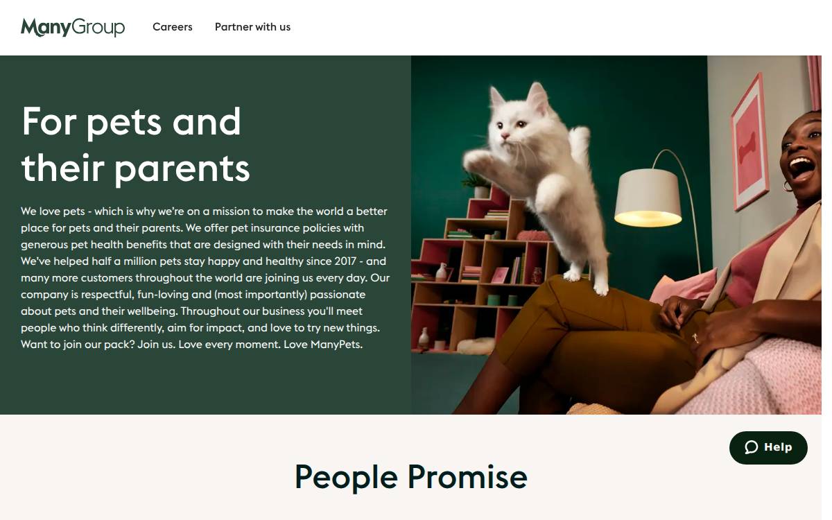 ManyPets website preview