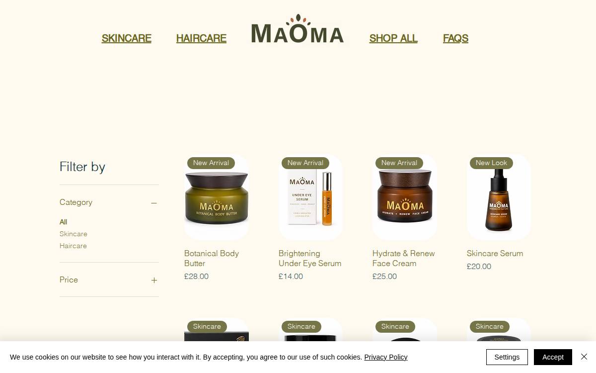 MaOma website preview