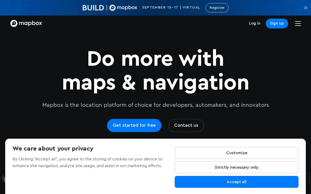 Mapbox website preview