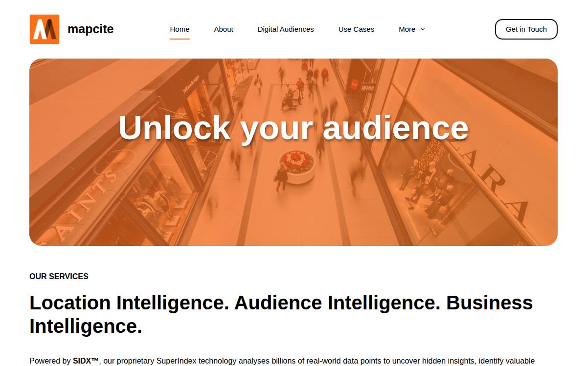Mapcite website preview