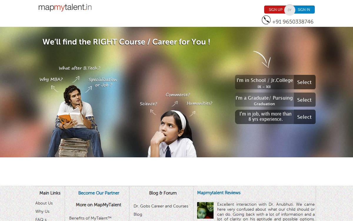 Mapmytalent website preview