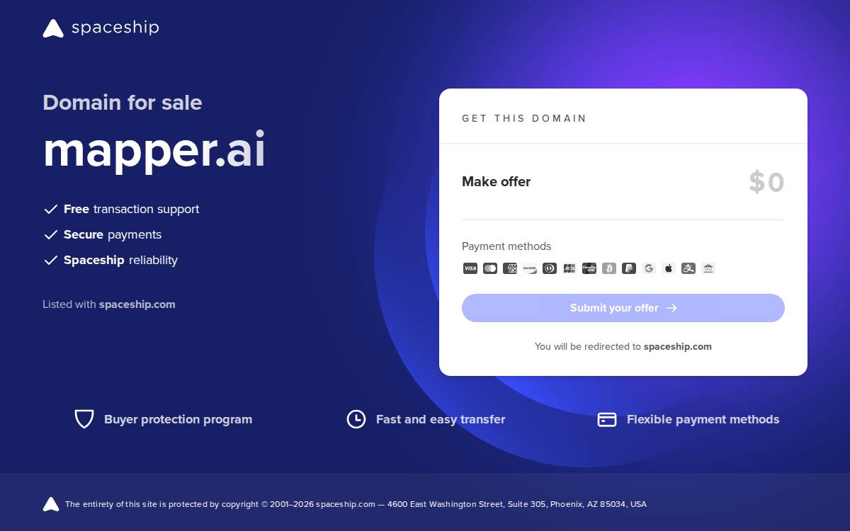 Mapper website preview