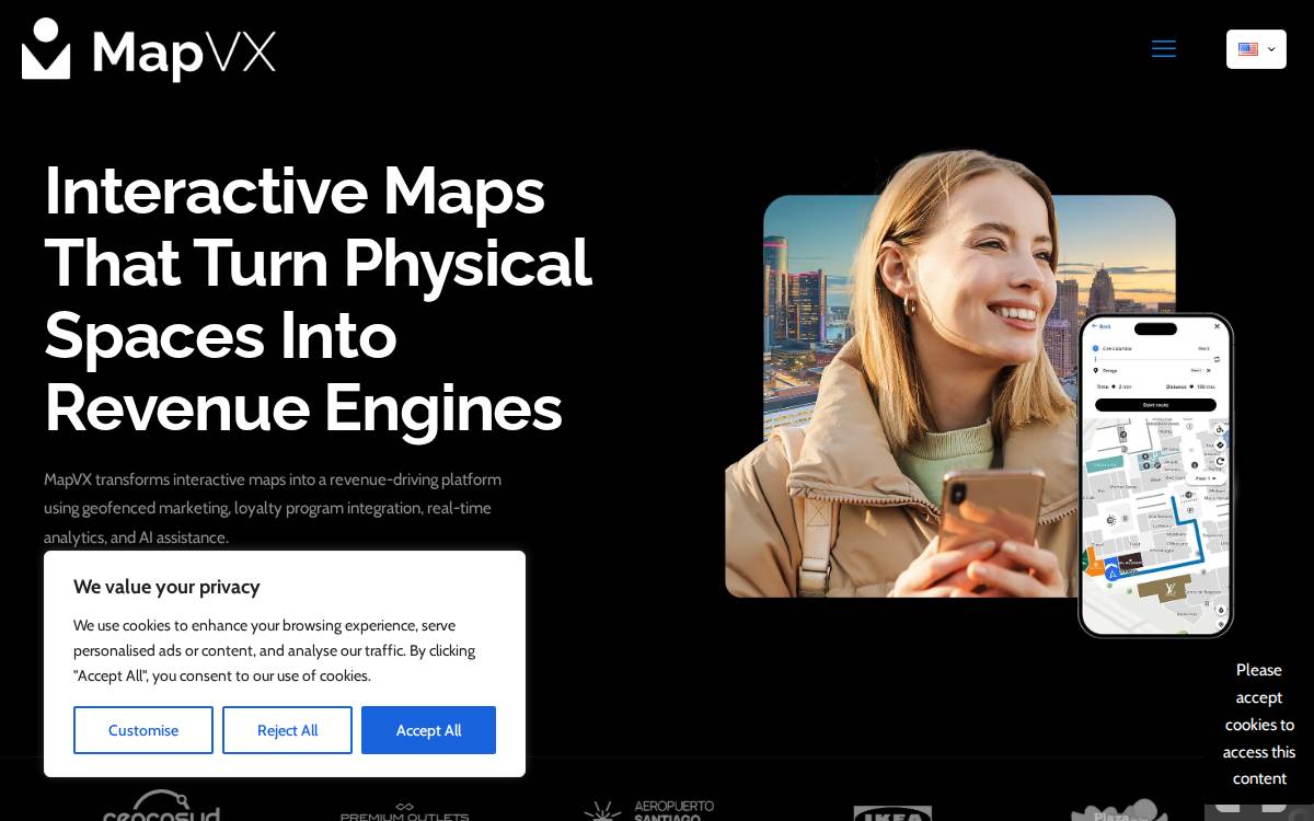 MapVX website preview