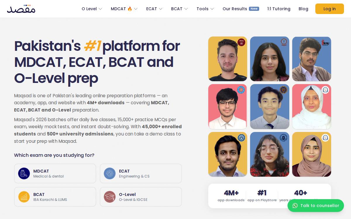 Maqsad website preview