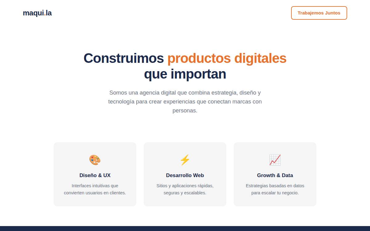 Maqui website preview