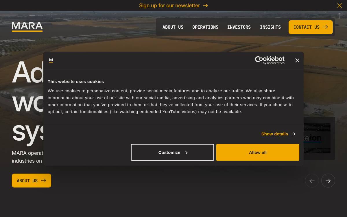 MARA website preview