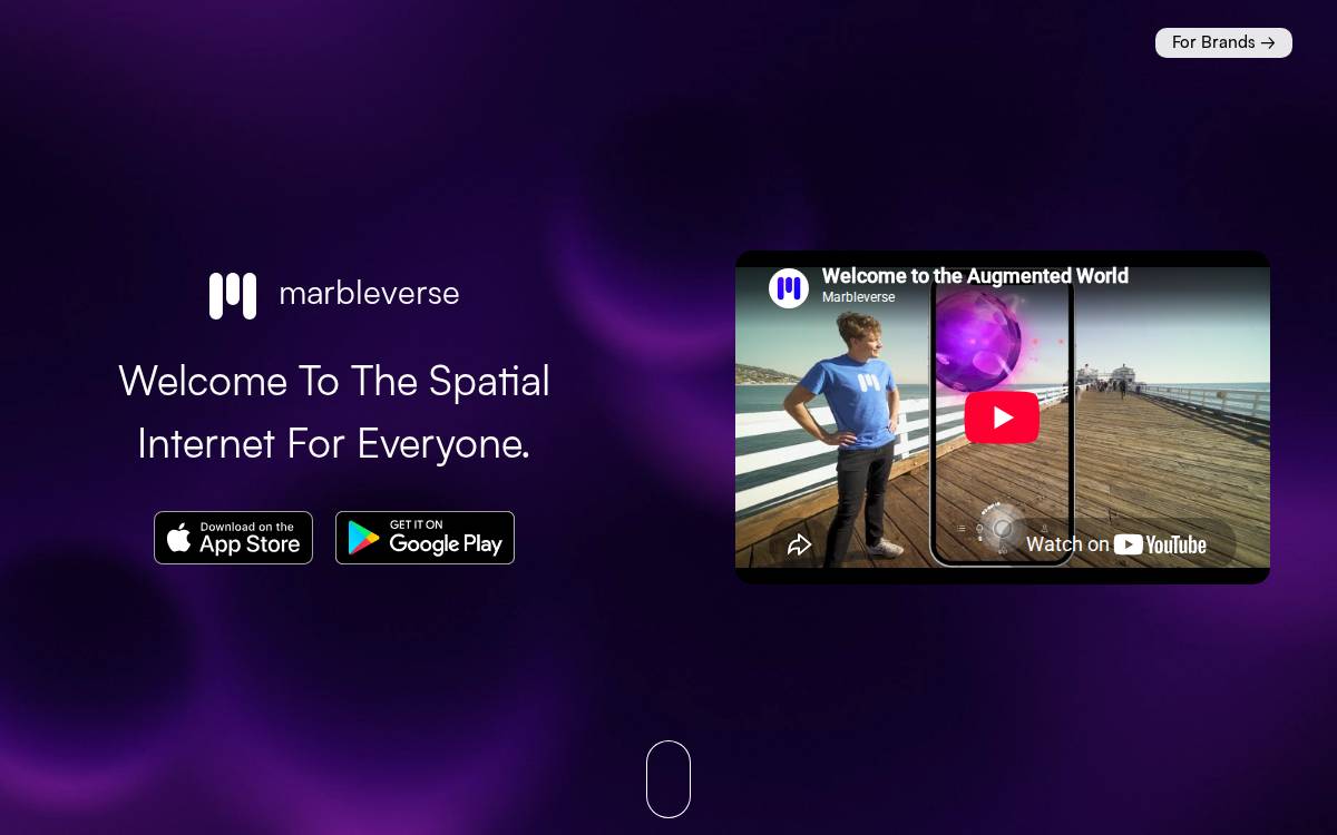 Marble AR website preview