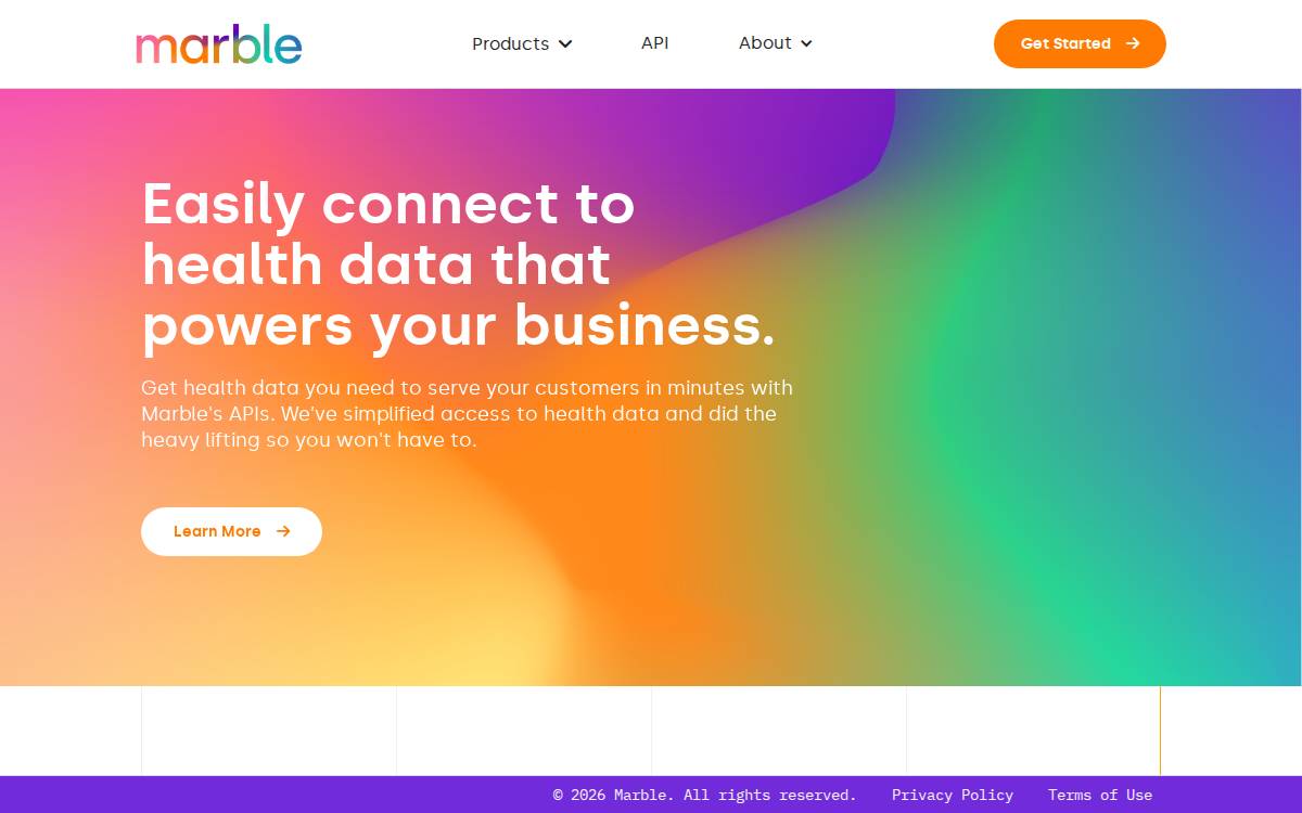 Marbleapi website preview