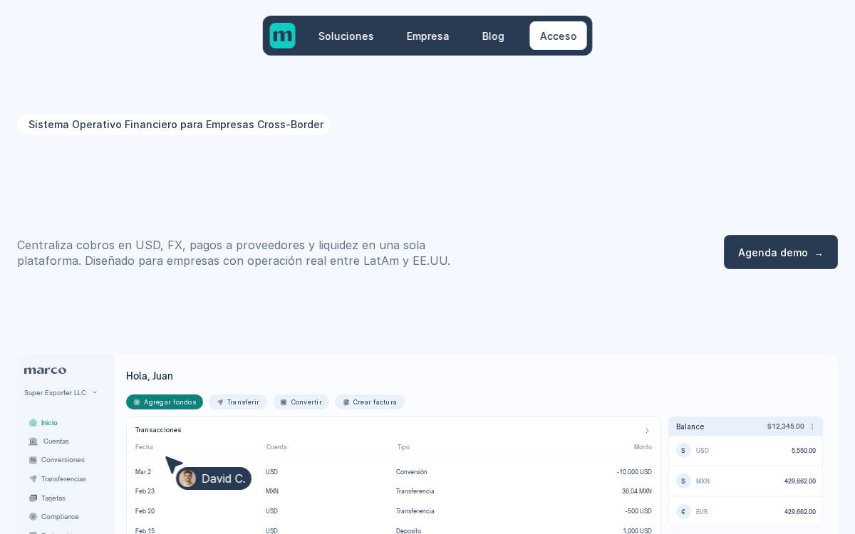 Marco website preview
