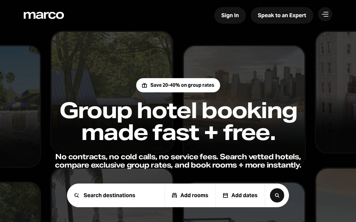 Marco Experiences website preview