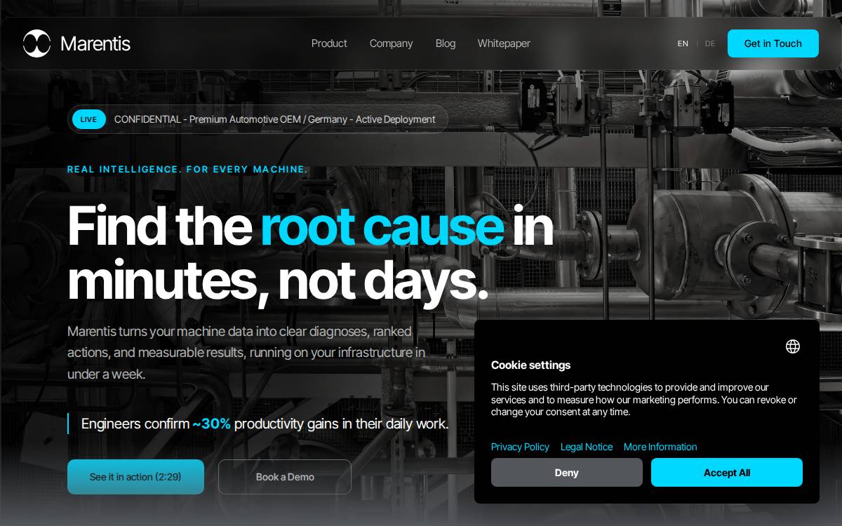 Marentis website preview