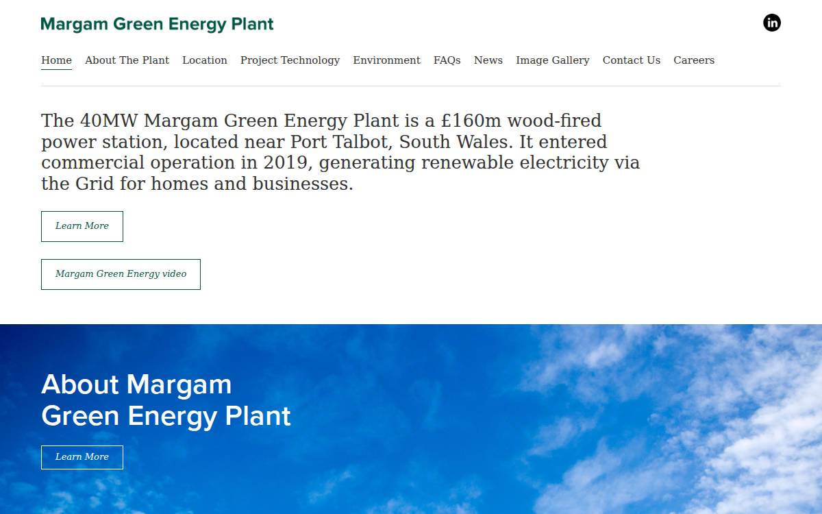 Margam Green Energy website preview