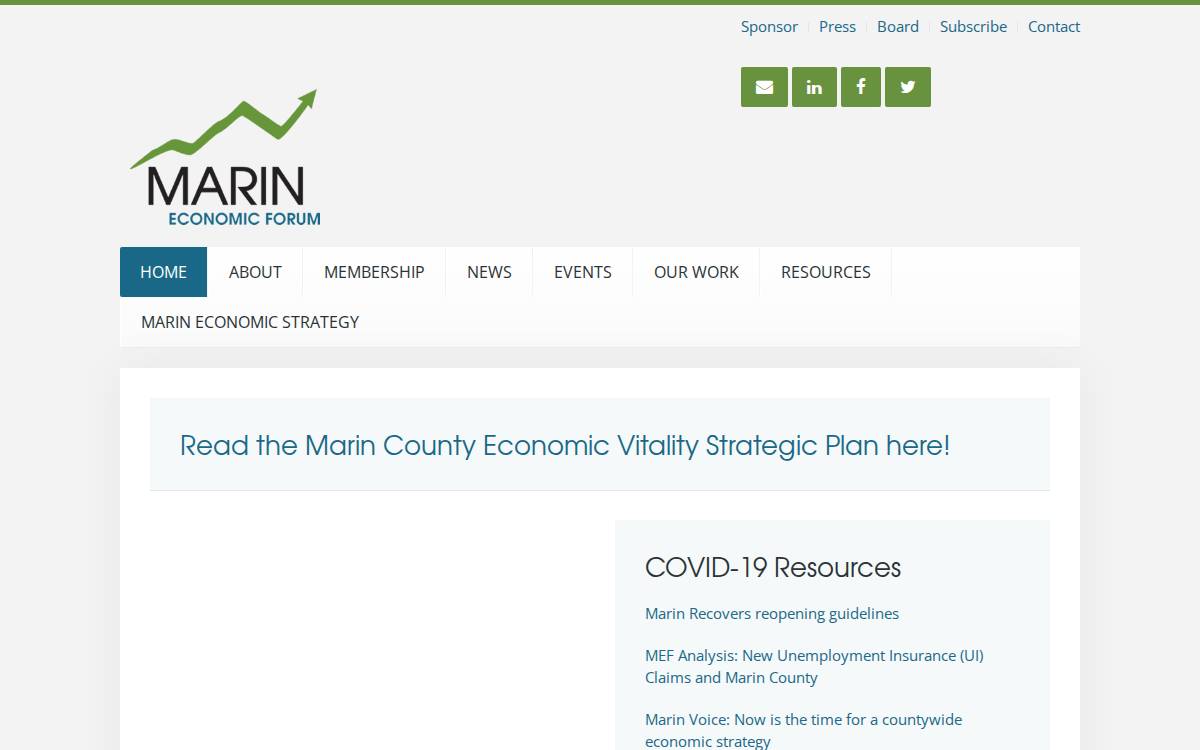 Marin Economic Forum website preview