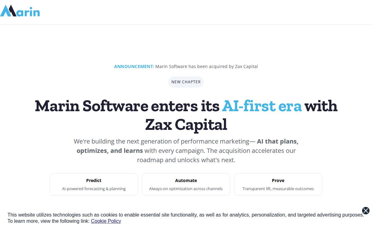 Marin Software website preview