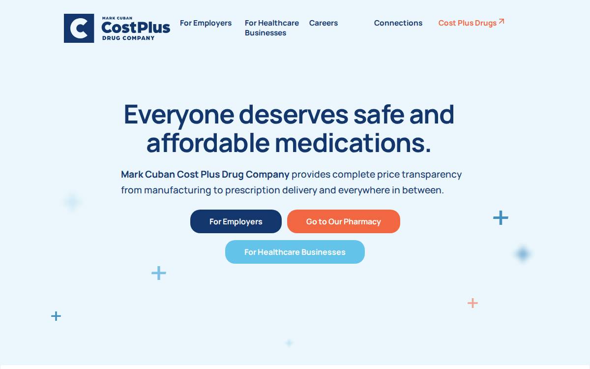 Mark Cuban Cost Plus Drug Company website preview