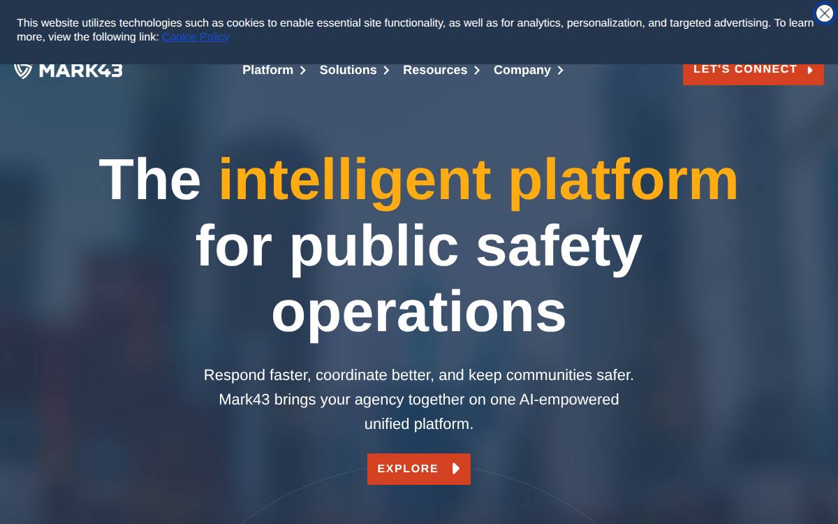 Mark43 website preview