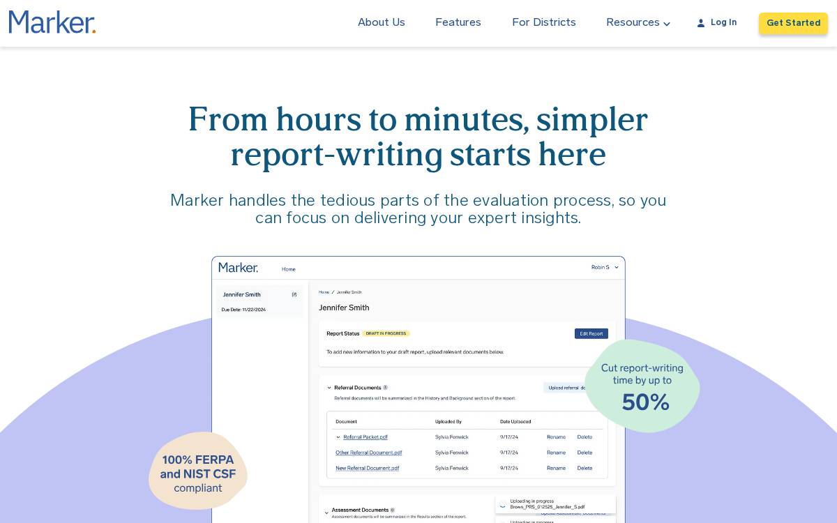 Marker Learning website preview