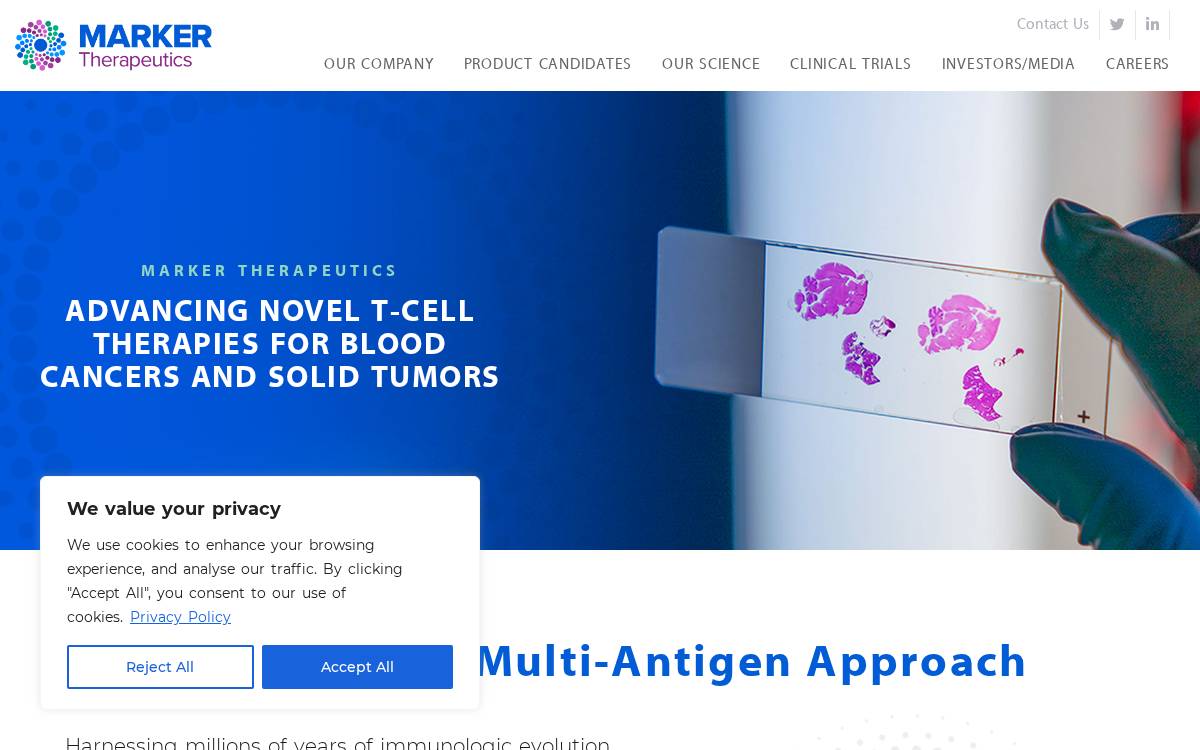 Marker Therapeutics website preview