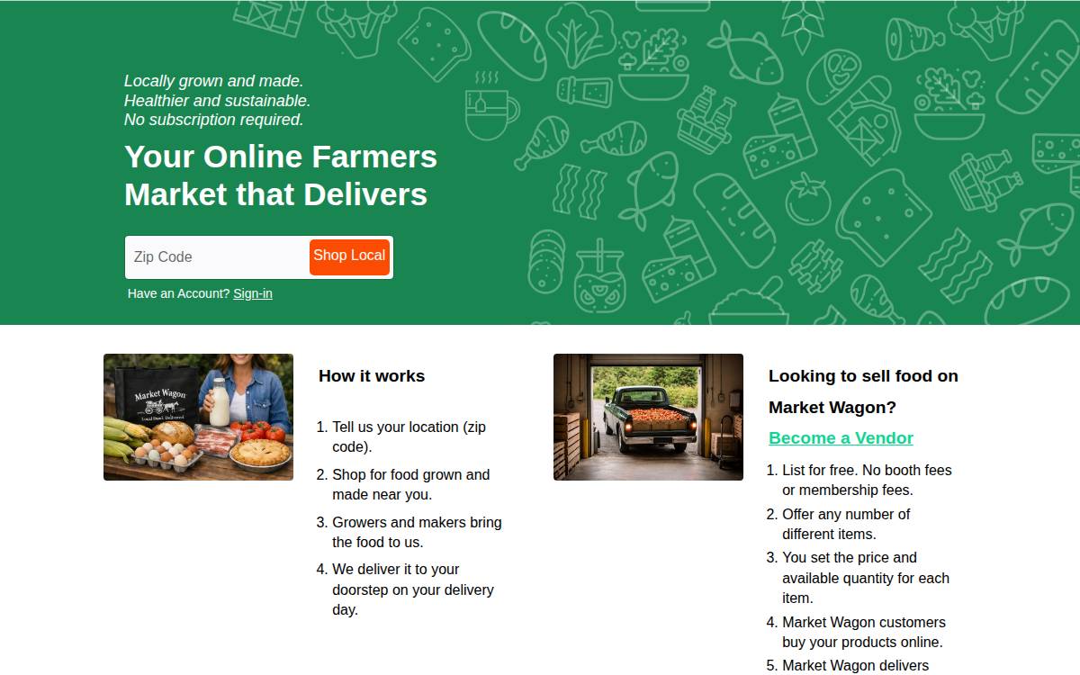 Market Wagon website preview