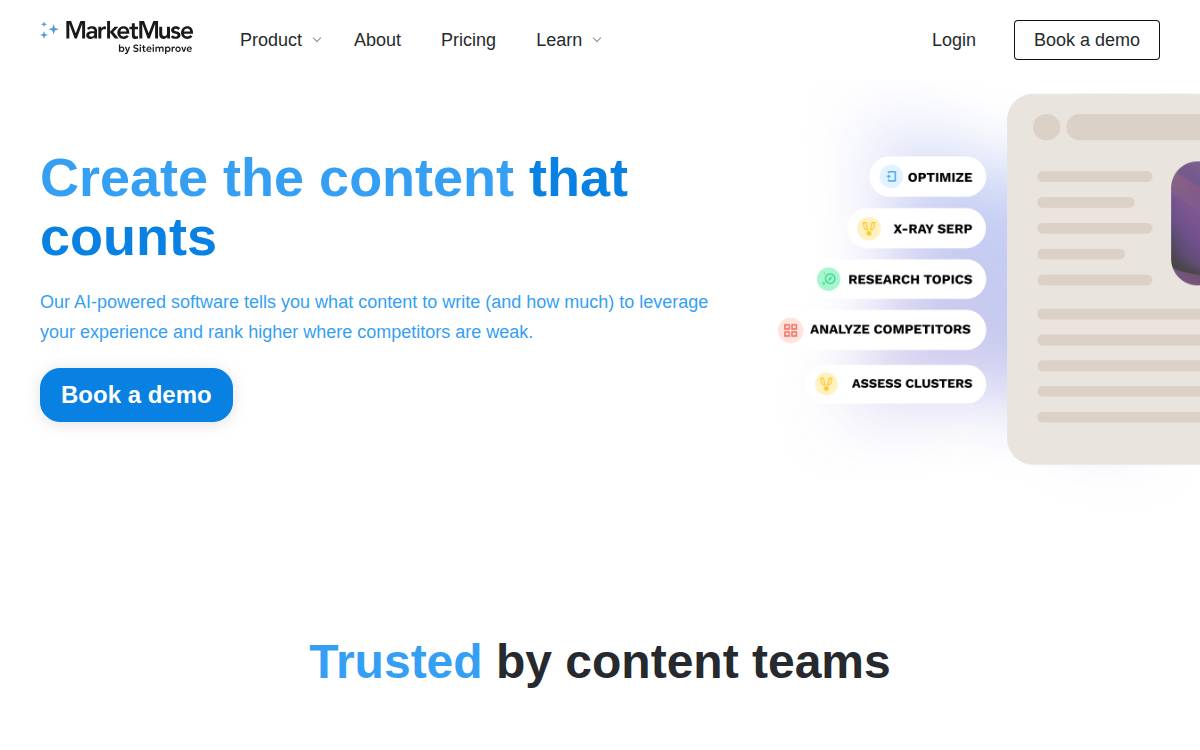 MarketMuse website preview