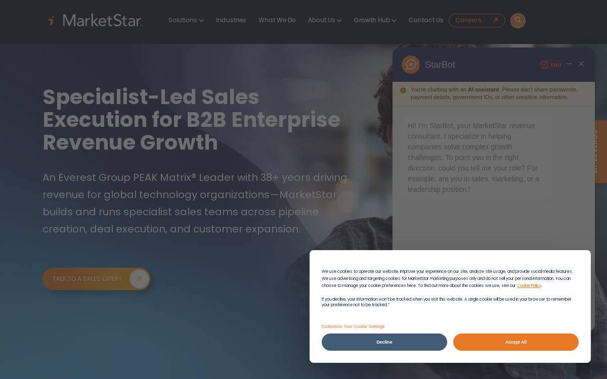 Marketstar website preview
