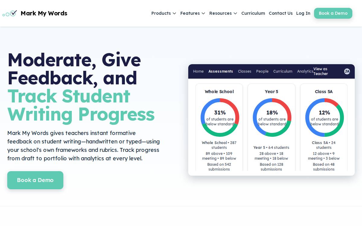 Markmywords website preview