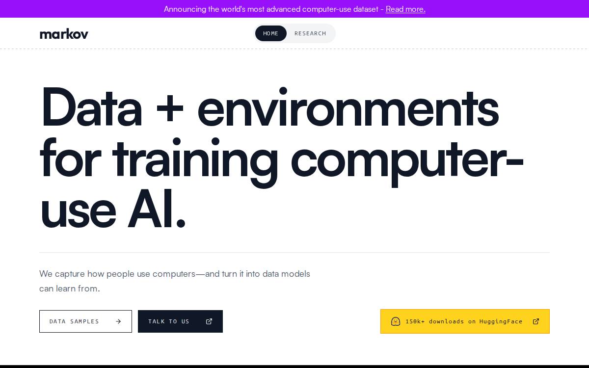 Markov website preview