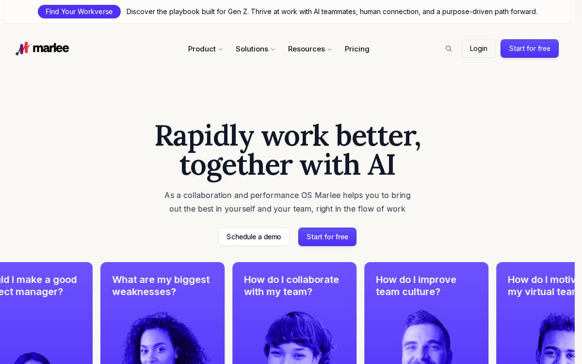Marlee website preview
