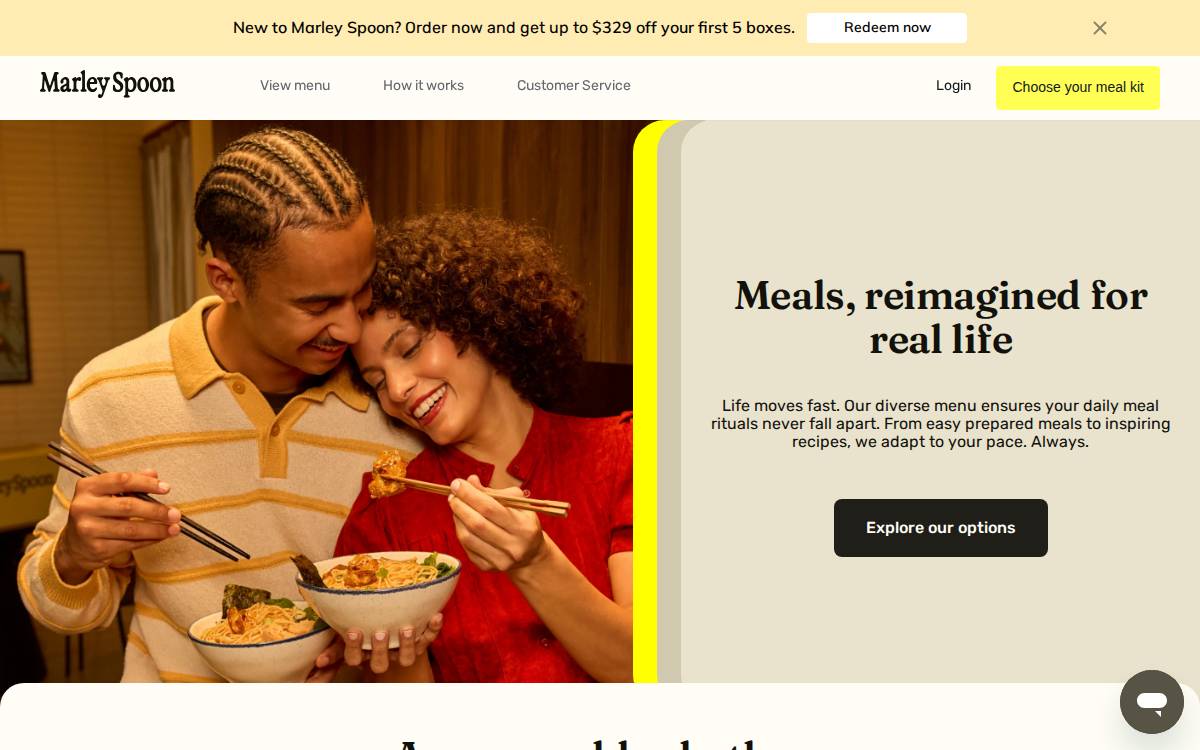 Marley Spoon website preview