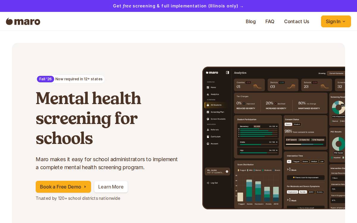 Maro website preview