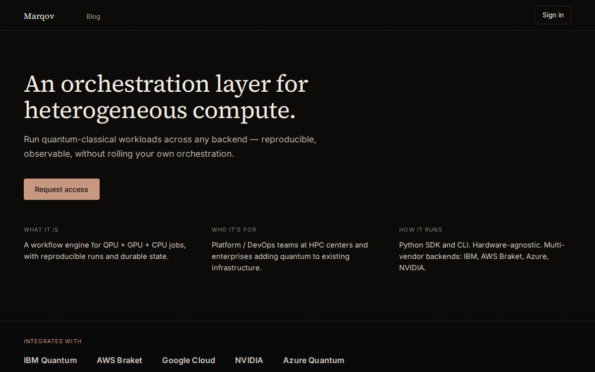 Marqov website preview
